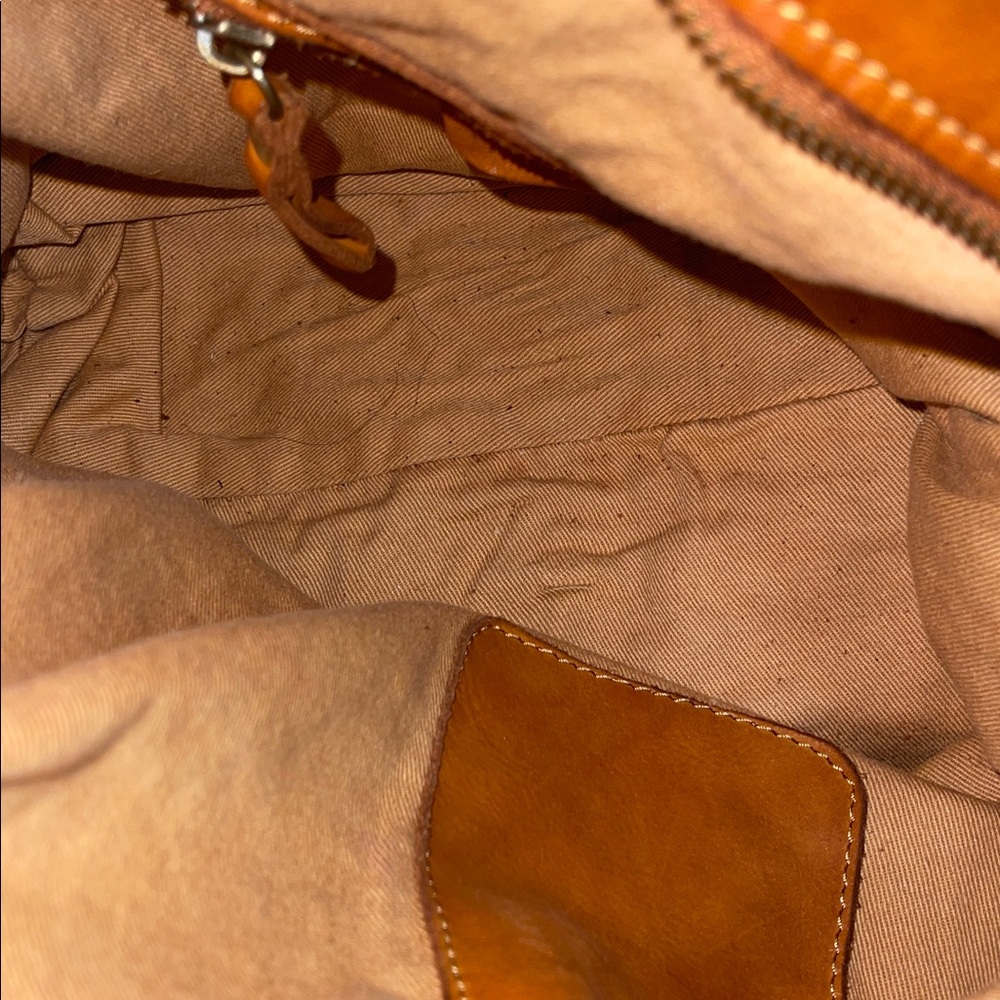 Sundance Cognac Brown Leather Handbag with Mini Pouch - Picture 9 of 11